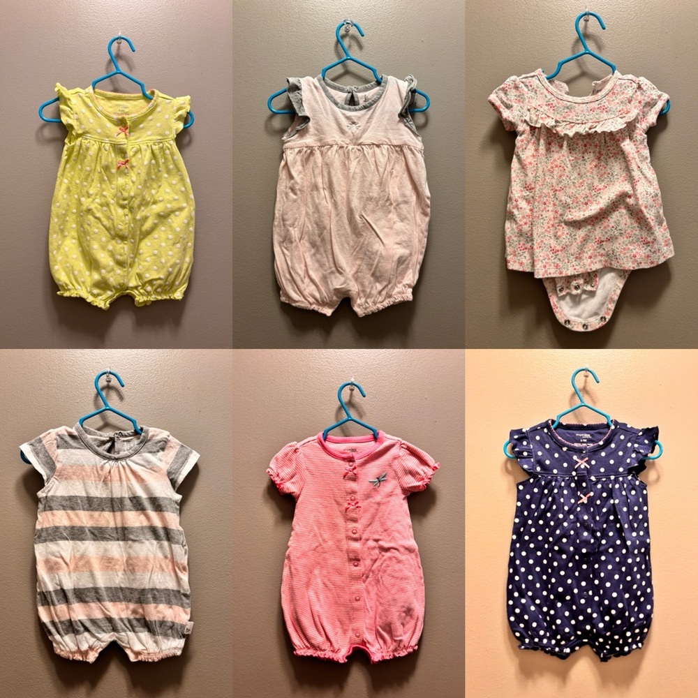 Carter's Kids One Pieces Bodysuits - Yellow, Pink, Blue, Gray
